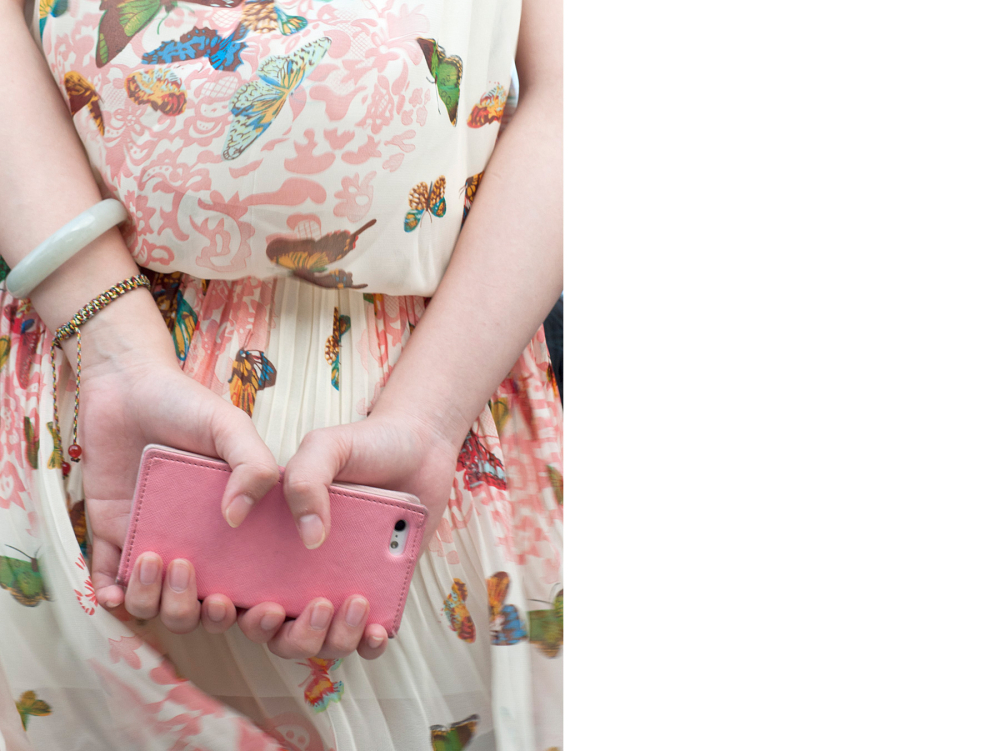 Butterfly print chiffon dress